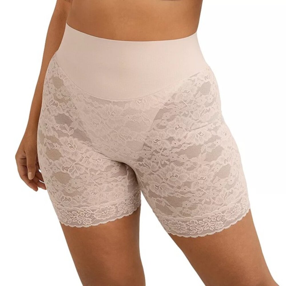 Maidenform Tame Your Tummy Firm Control Lace Shorty Beige Nude Size 2XL NEW